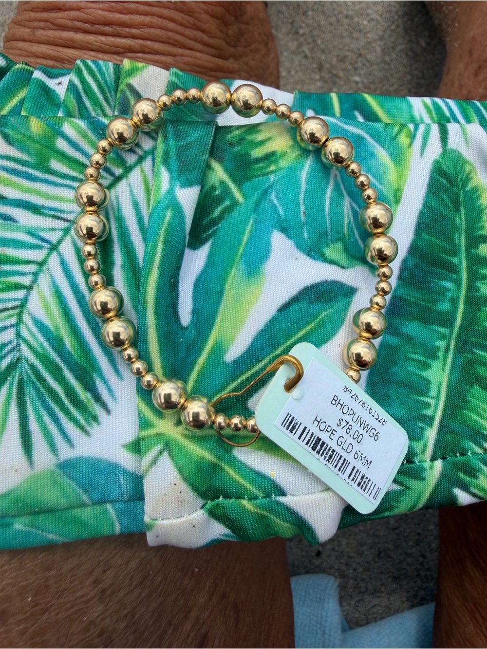 Enewton hope gold 6 mm Beaded Stretch Bracelet NWT